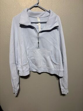 lululemon athletica Pale Blue Half-Zip Pullover Hoodie